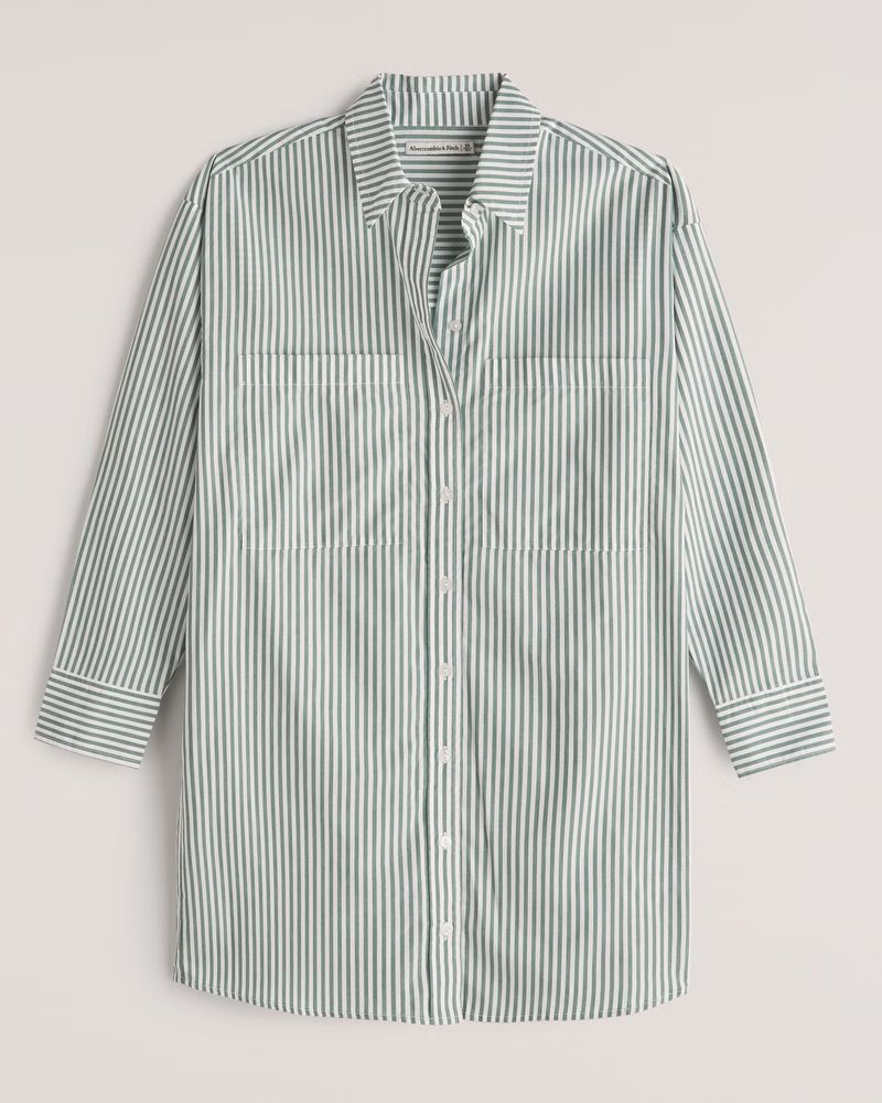 Relaxed Poplin Shirt Dress | Abercrombie & Fitch (US)