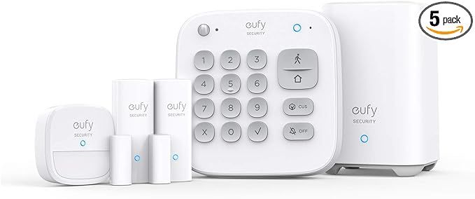 eufy Security 5-Piece Home Alarm Kit, Home Security System, Keypad, Motion Sensor, 2 Entry Sensor... | Amazon (US)