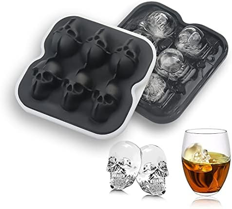 Skull Ice Cube Mold,3D Silicone Ice Cube Molds Tray with Removable Lids Funnel for Freezer,Bar Ic... | Amazon (CA)