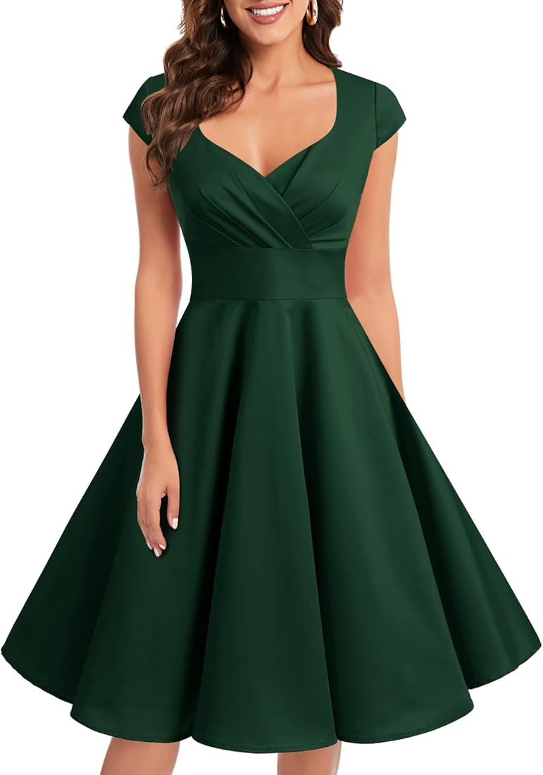 Bbonlinedress Women Short 1950s Retro Vintage Cocktail Party Swing Dresses | Amazon (US)