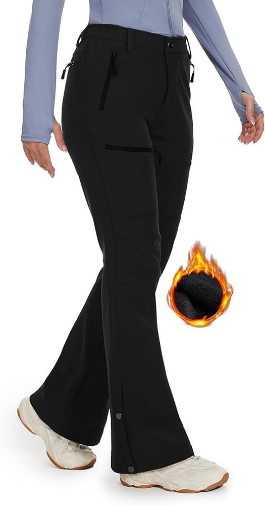 Cycorld Women's Snow Ski Pants Fleece Lined Waterproof Softshell Insulated Flare for Snowboarding... | Amazon (US)