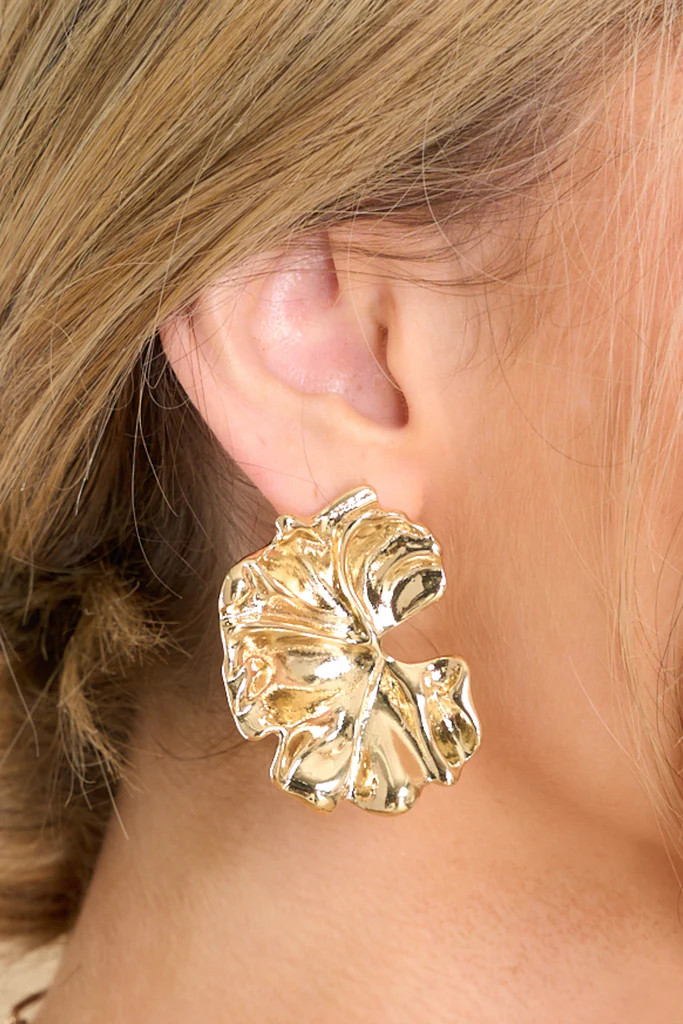 Ivy Leaves Gold Earrings | Red Dress 