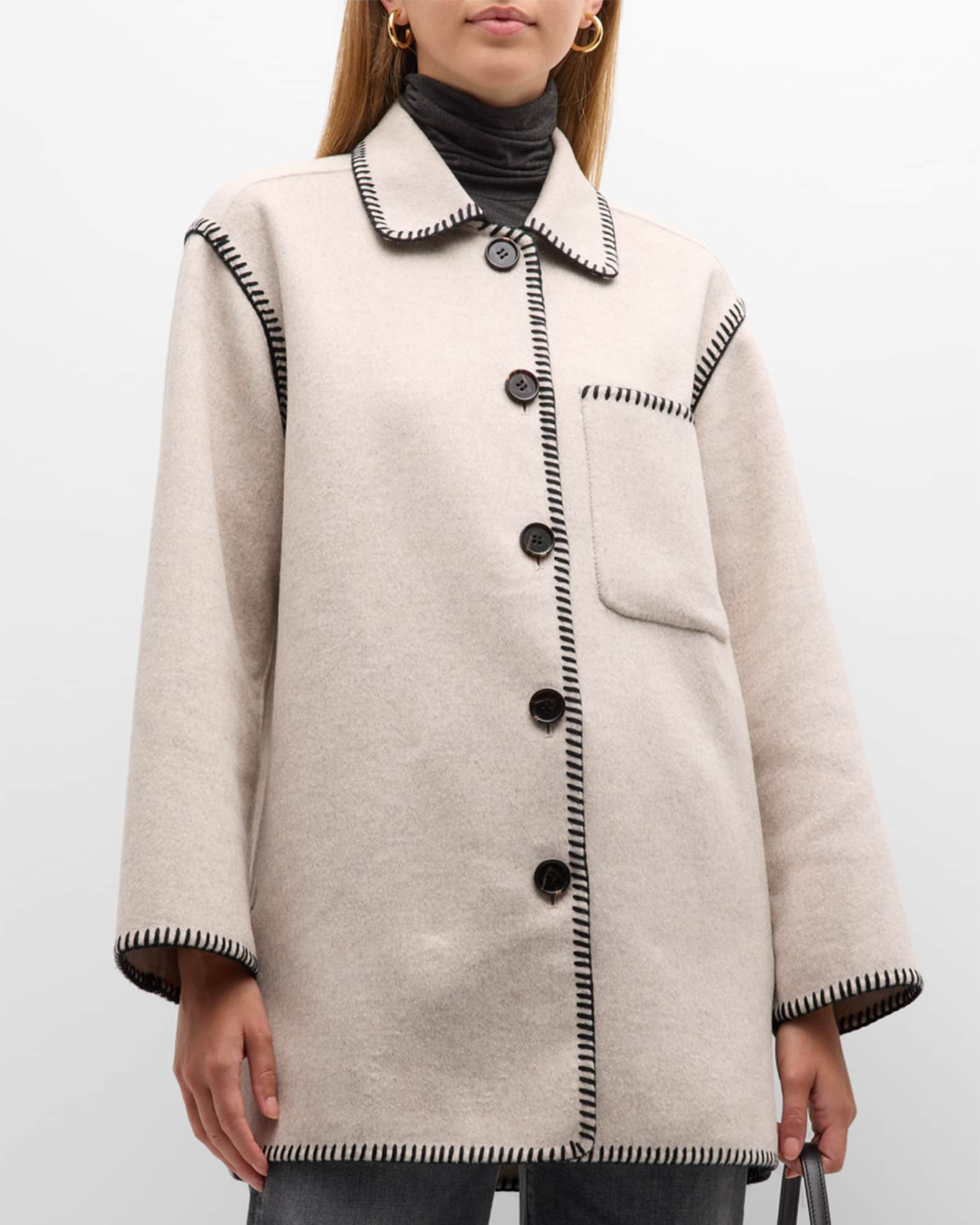 Odyssey Whipstitch Shirt Jacket | Neiman Marcus