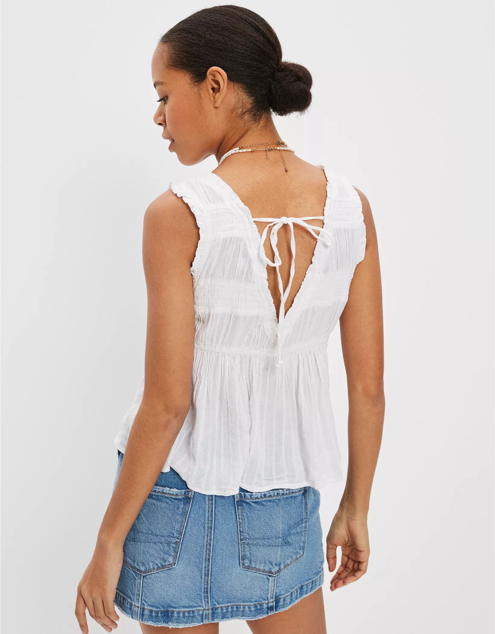 AE V-Neck Tie-Up Tank Top | American Eagle Outfitters (US & CA)