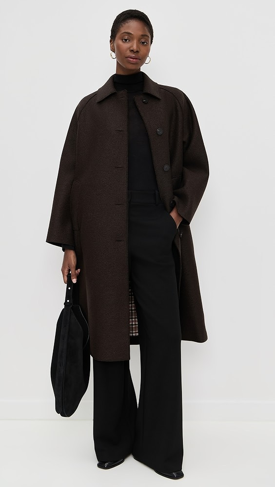 Balmacaan Pressed Wool Coat with Quilted Lining | Shopbop