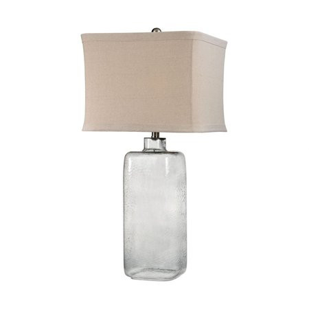 1 Light Contemporary Table Lamp with Hammered Grey Smoke Glass and Square Linen Shade-3 Way Switch G | Walmart (US)