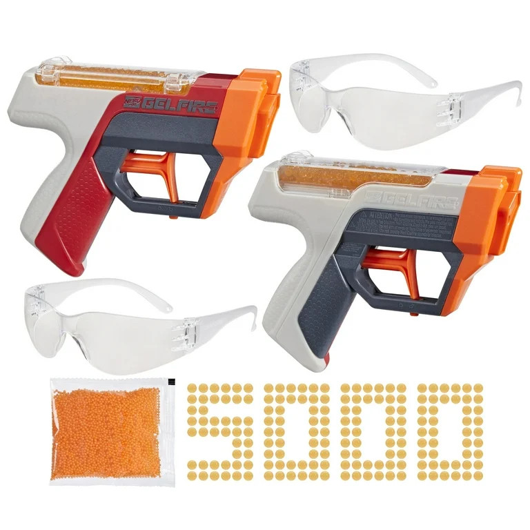 Nerf Pro Gelfire Dual Wield 2-Pack, 5000 Rounds, 2x100 Round Integrated Hoppers, Eyewear, Ages 14... | Walmart (US)