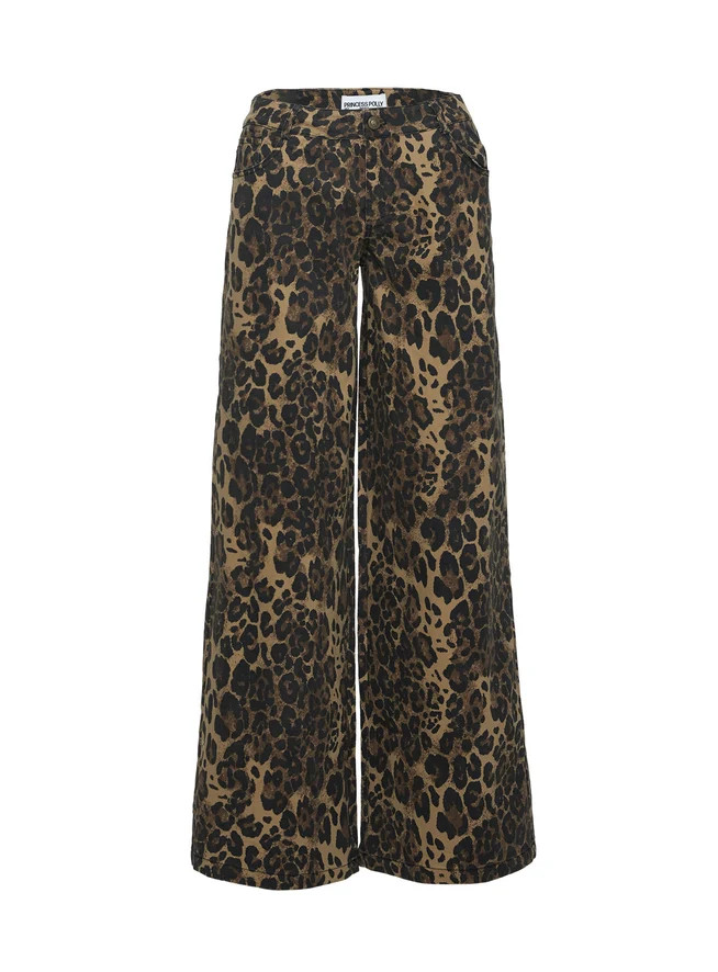 Pantar Low Rise Pants Leopard | Princess Polly US