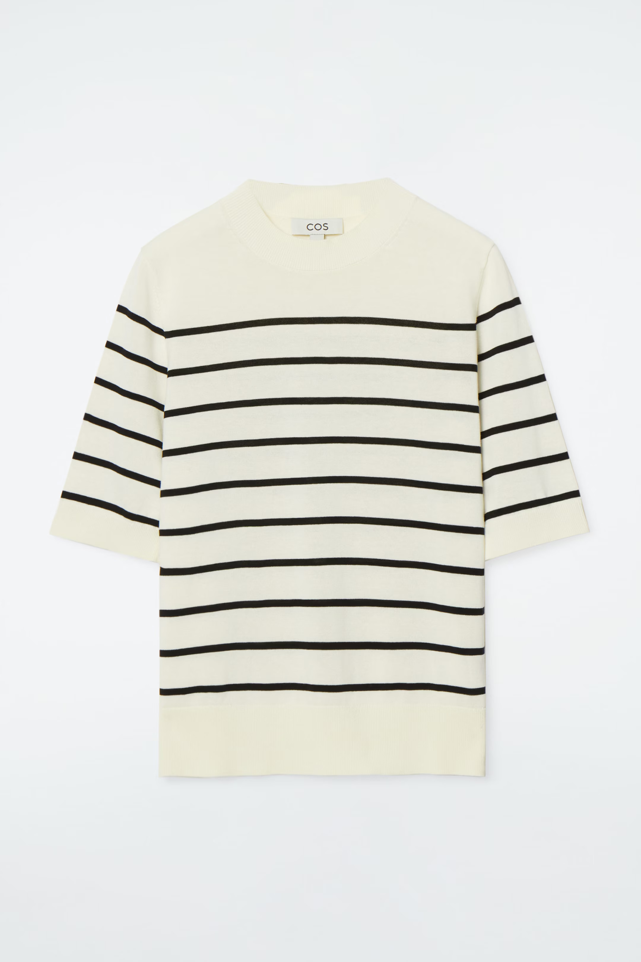 T-SHIRT REGULAR EN MAILLE - ÉCRU / RAYÉ | COS (EU)