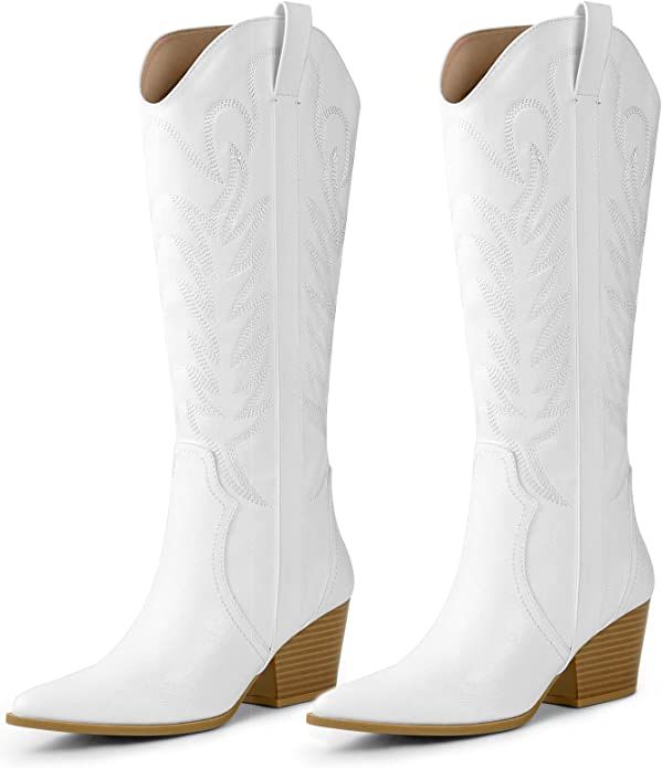 Arromic Cowgirl Boots for Women, Western Cowboy Boots for Women Knee High Tall Pointed Toe Embroi... | Amazon (US)