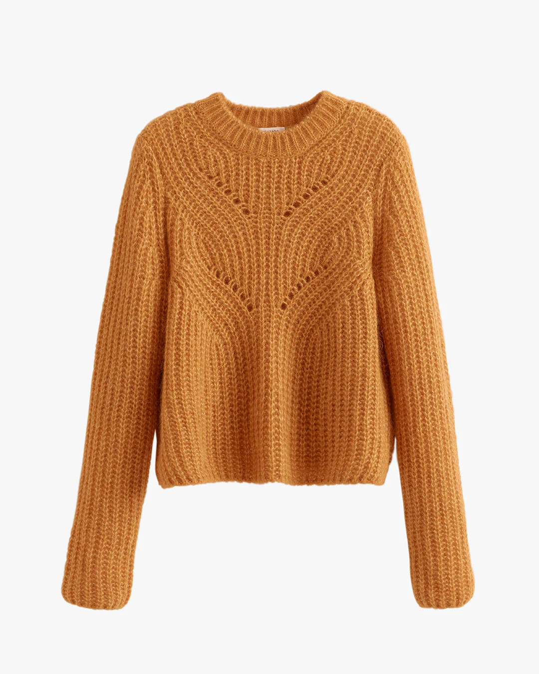 Women's Alpaca Wool Crewneck Sweater in Turmeric | Size: XL | Alpaca/Wool/Blend by Cuyana | Cuyana