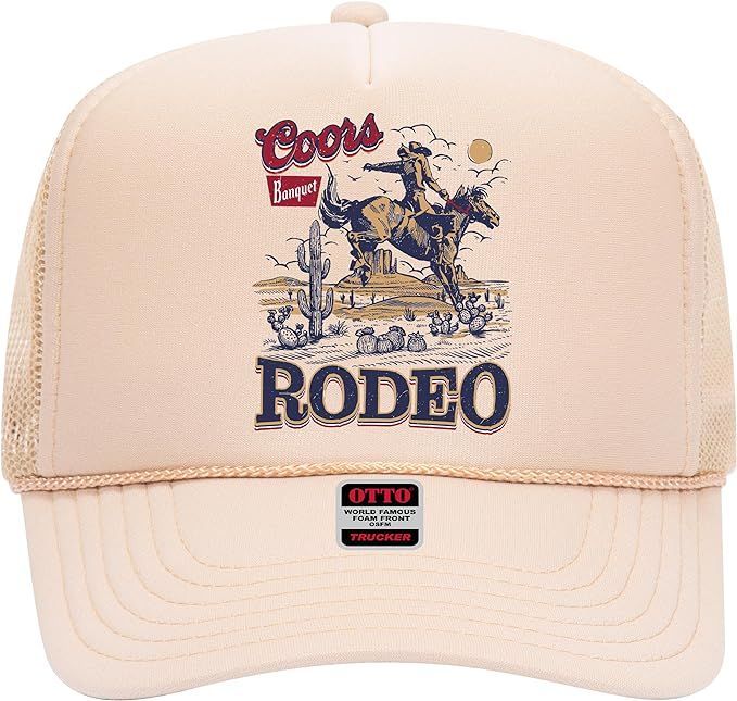 The Banquet Rodeo Trucker Hat - Trendy Vintage Funny Cowboy Cowgirl Country Designer Camo Tequila... | Amazon (US)