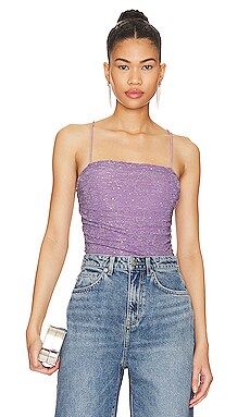 MORE TO COME Olivia Sparkle Cami Bodysuit in Purple from Revolve.com | Revolve Clothing (Global)