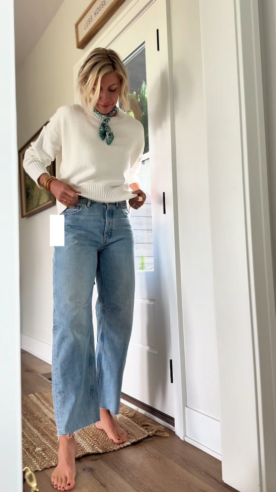 Summer jeans look!
These curvy fit jeans are so figure flattering + light weight 👏🏻
They fit true to size & come in tall (I’m 5’10” & wearing my tts 27 tall) 

#LTKSummerEdit #LTKOver40 #LTKStyleTip