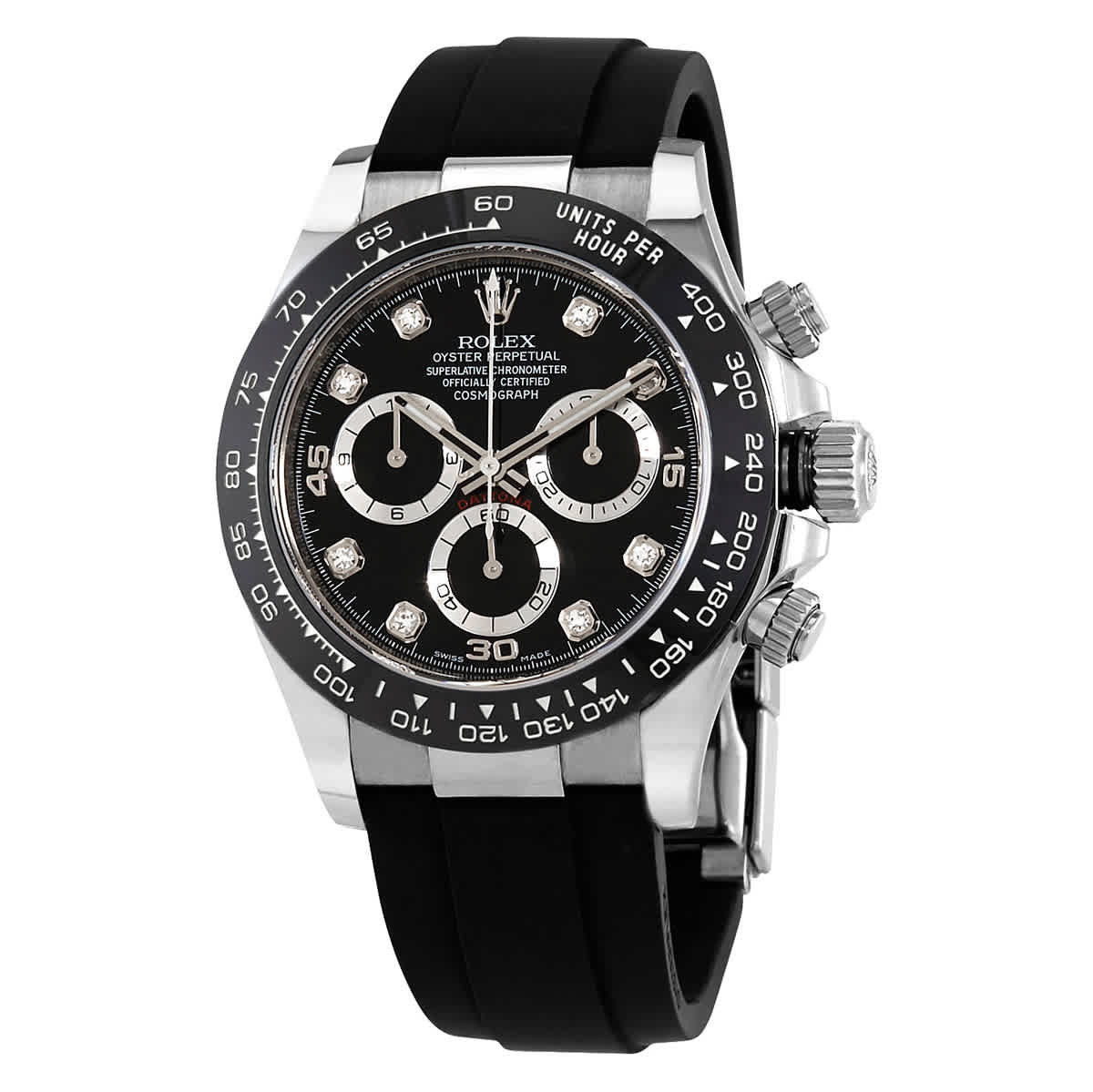 Rolex Cosmograph Daytona Black Diamond Dial Mens Chronograph Oysterflex Watch 116519BKDR | Jomashop.com & JomaDeals.com