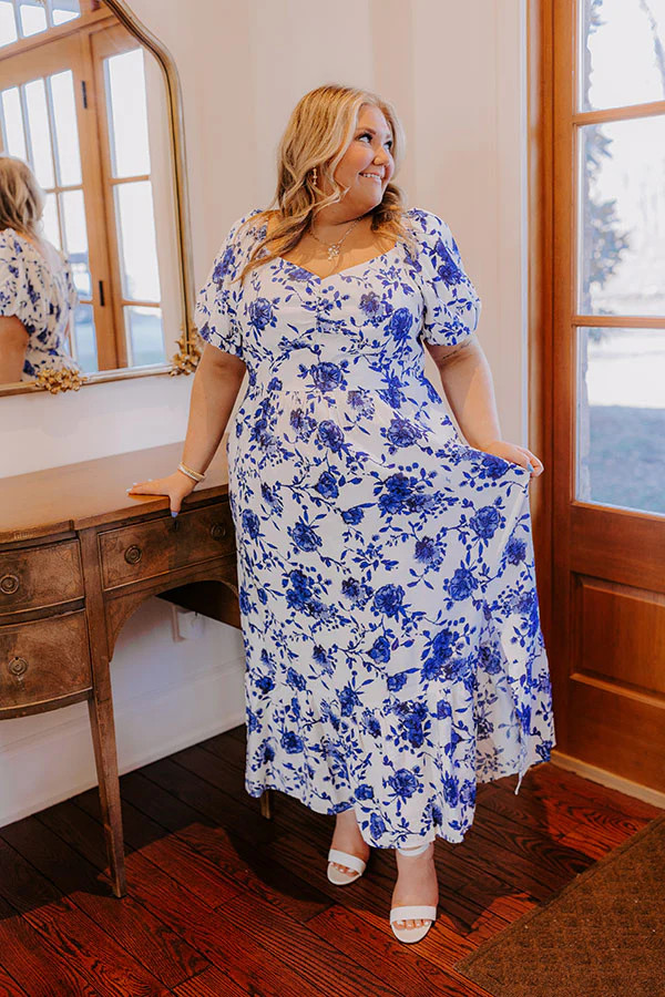 Sweet Surprise Floral Maxi Dress in Royal Blue Curves | Impressions Online Boutique
