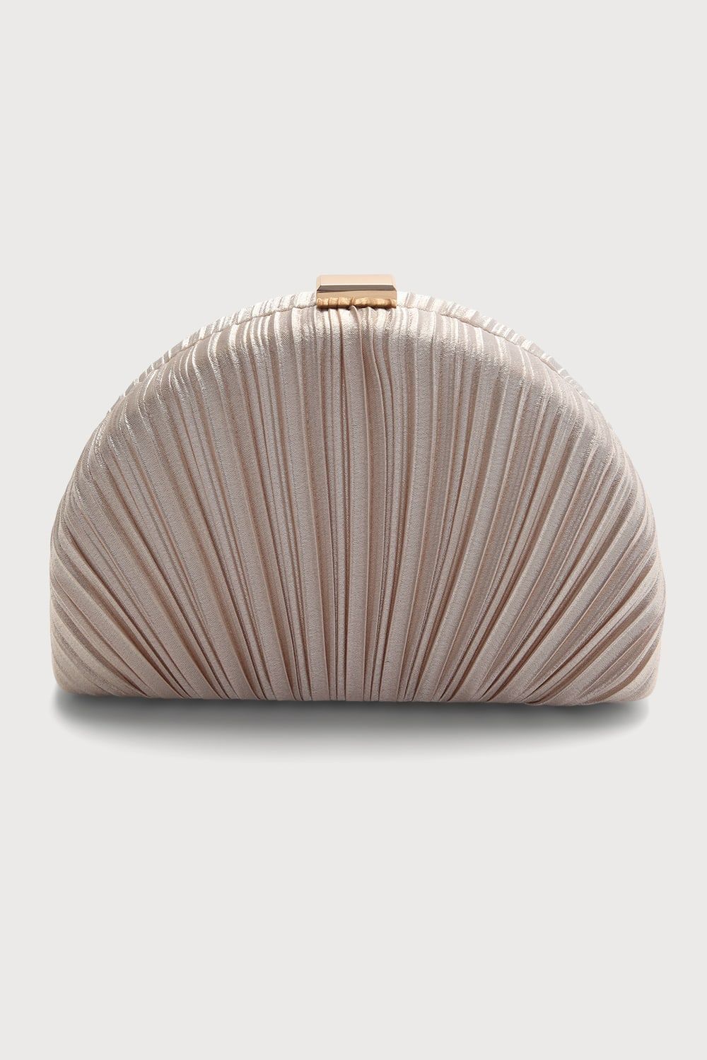 Pleat Perfection Champagne Pleated Hard Clutch | Lulus