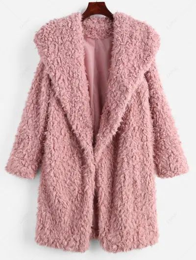 Fluffy Longline Teddy Coat | Zaful UK