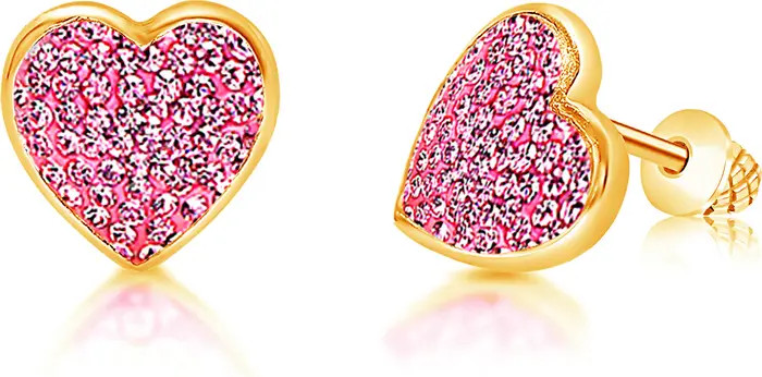 Chanteur Kids' Crystal Heart Stud Earrings | Nordstrom | Nordstrom