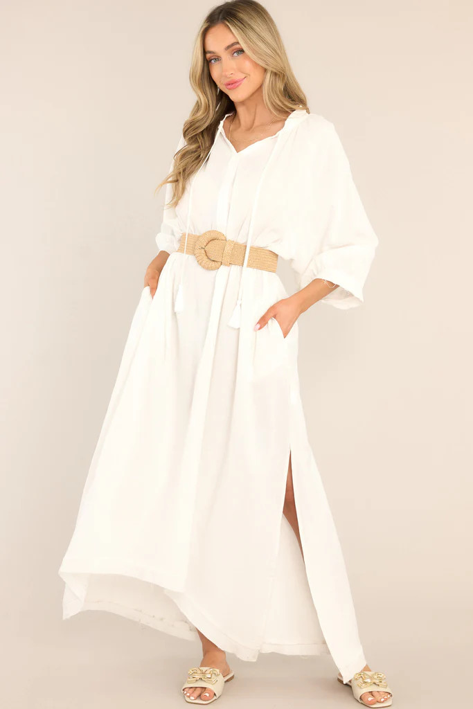 Shoreline Serenity Ivory Maxi Dress | Red Dress