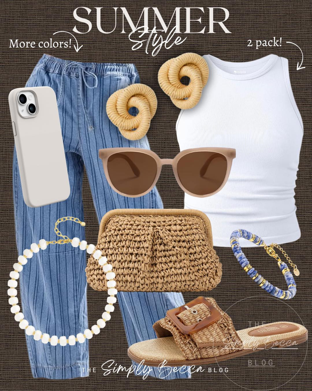Barrel + stripes, yes please. 

@amazon @tuckernuck 

 #ltkwomens #summerstyle #wovenclutch #stripedpants #beadednecklace #LTKootd #LTKSeasonal