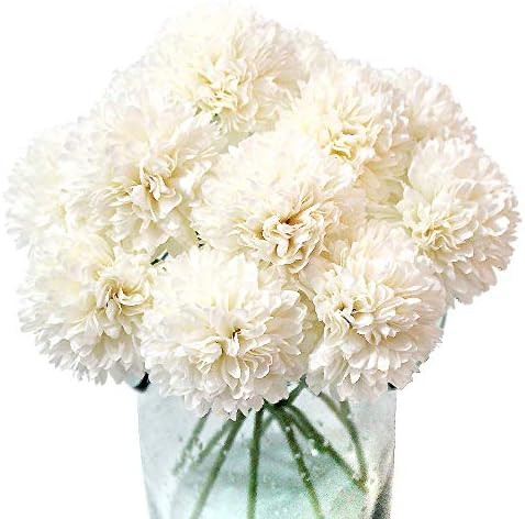 Blooming Paradise 10Pcs Artificial Fake Flower Plants Silk Chrysanthemum Ball Hydrangea Arrangeme... | Amazon (US)