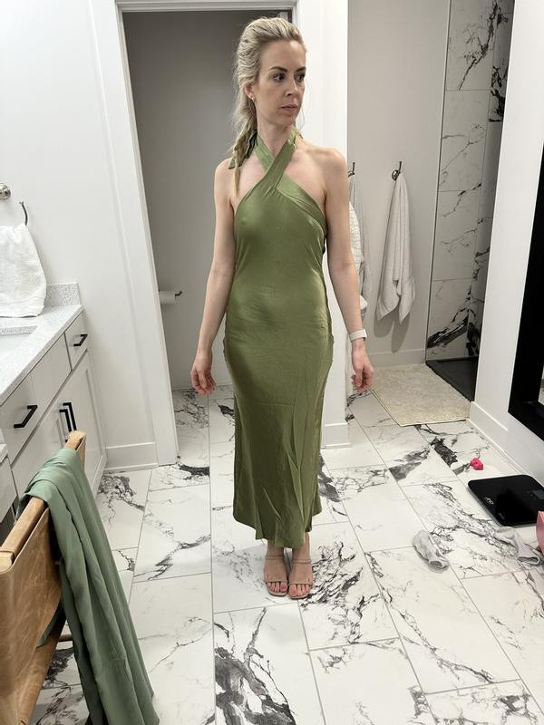 Grasie Stretch Satin Halter Dress | Nordstrom