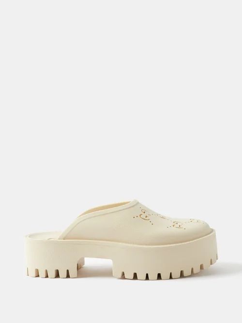 Gucci - GG-perforated Rubber Clogs - Womens - White | Matches (US)