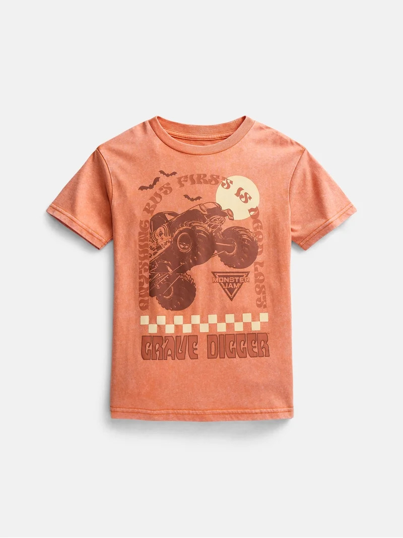 Monster Jam Boys Washed Halloween Graphic Tee with Short Sleeves, Sizes 4-18 | Walmart (US)