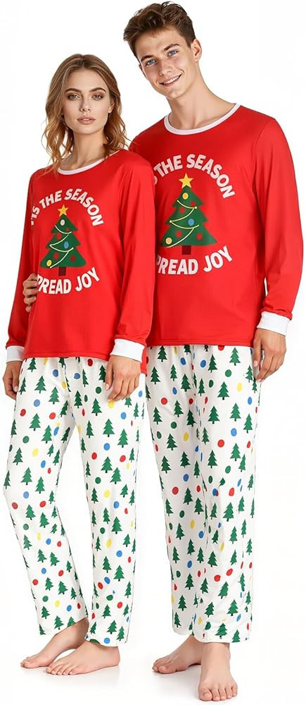 Couples Christmas Pajamas for Men Women Xmas Pjs Sleepwear Soft,Sleepwear Festival PJ Set | Amazon (US)