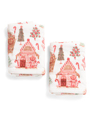 Set Of 2 Gingerbread Candy Cane Hand Towels | Marshalls