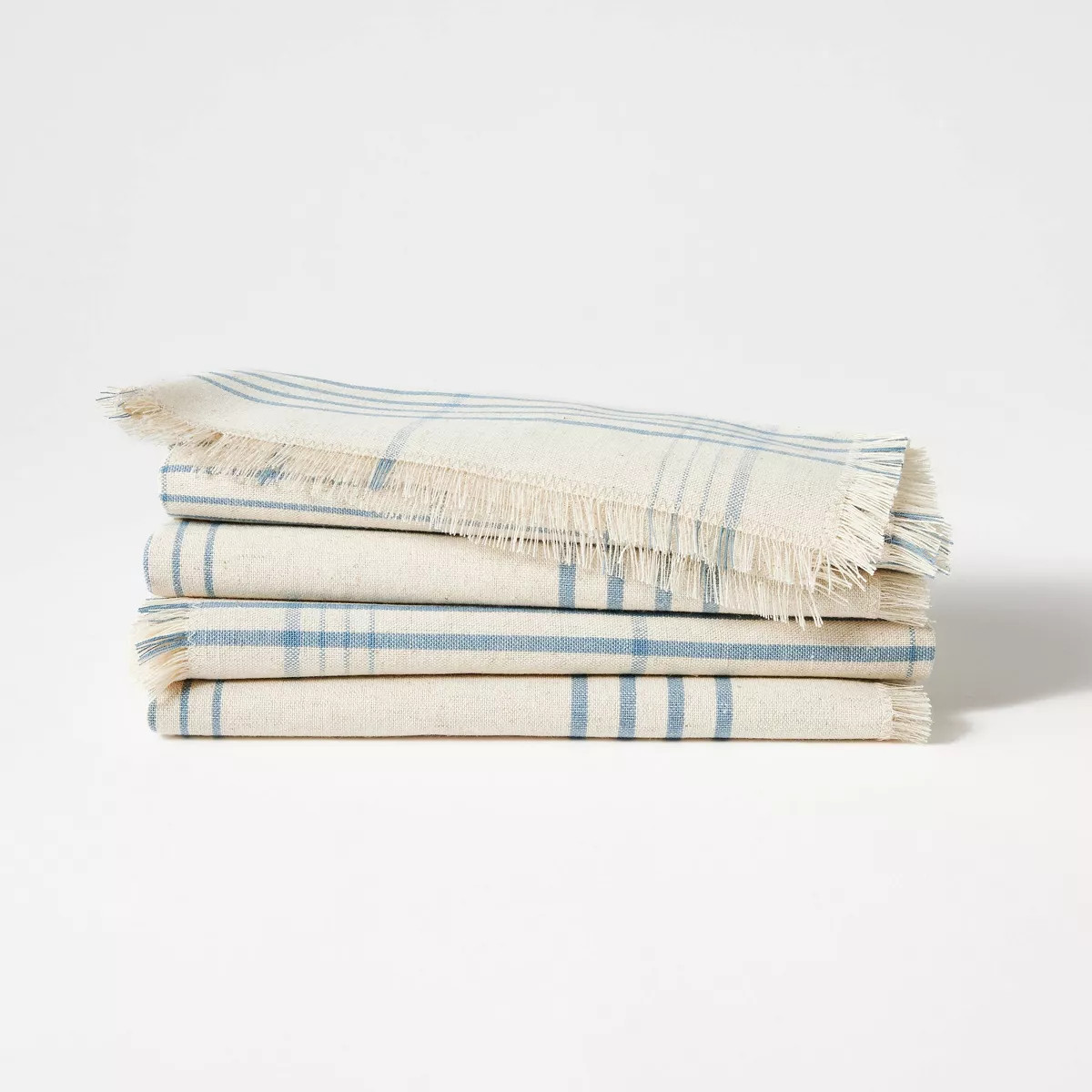 4pk Napkins Blue Plaid - Threshold™ designed with Studio McGee: Cotton & Linen, Classic Pattern... | Target