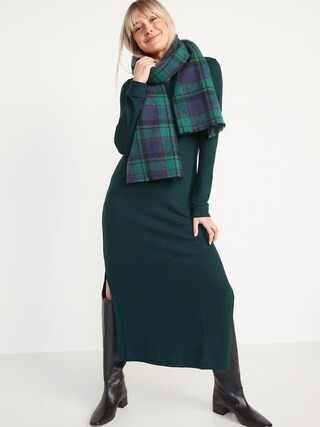 Rib-Knit Long-Sleeve Maxi Shift Dress for Women | Old Navy (US)