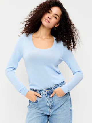 Fitted Scoop-Neck Cropped Jersey Sweater | Old Navy (US)