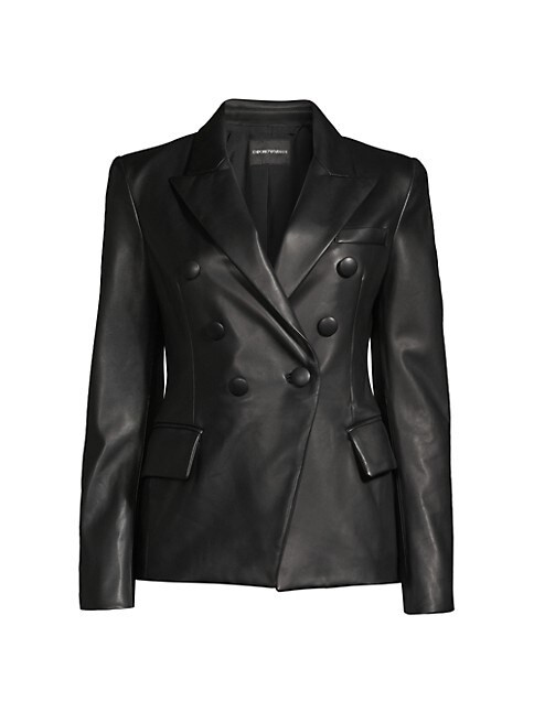 Nappa Leather Double-Breasted Blazer | Saks Fifth Avenue