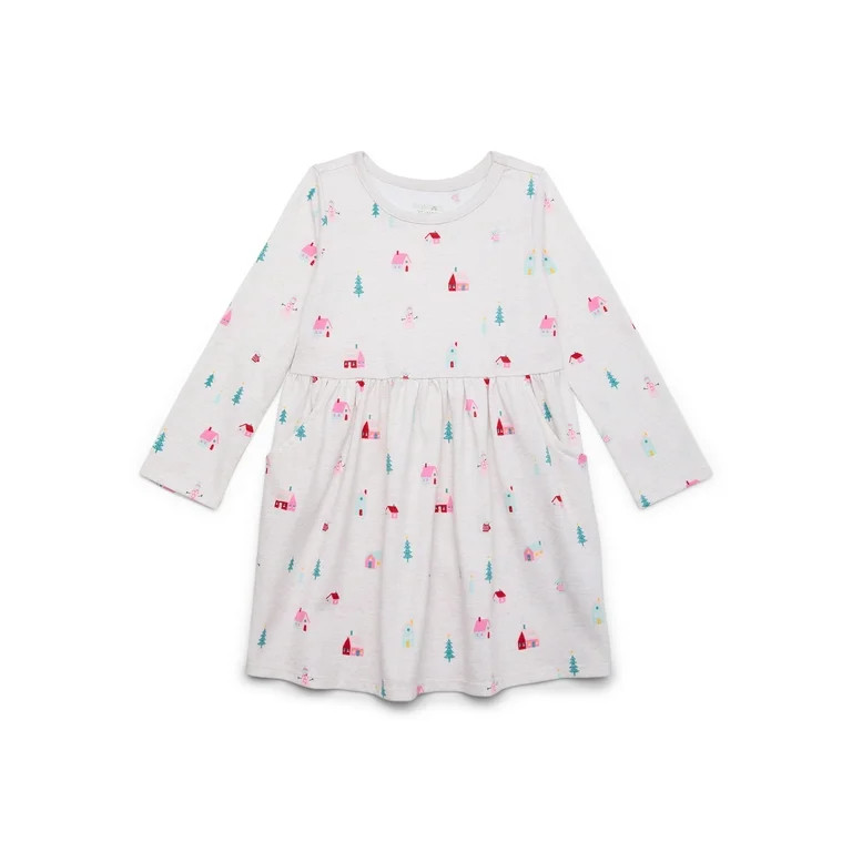 Garanimals Toddler Girls Holiday Print Skater Dress, Sizes 18M-5T | Walmart (US)