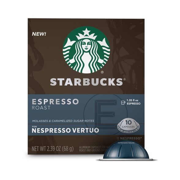 Starbucks Coffee Capsules for Nespresso Vertuo Machines — Dark Roast Espresso Roast — 1 box (... | Target