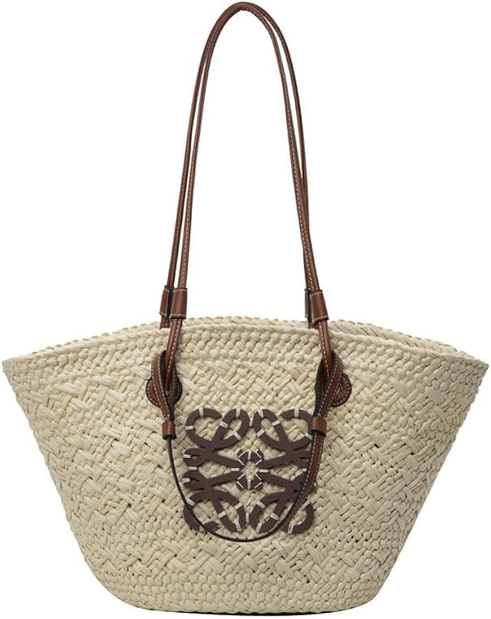 Strohtasche, gro\u00dfe Kapazit\u00e4t, handgewebt, Strandtasche, Damen, Wei\u00df\uff0851 * 28 *... | Amazon (DE)