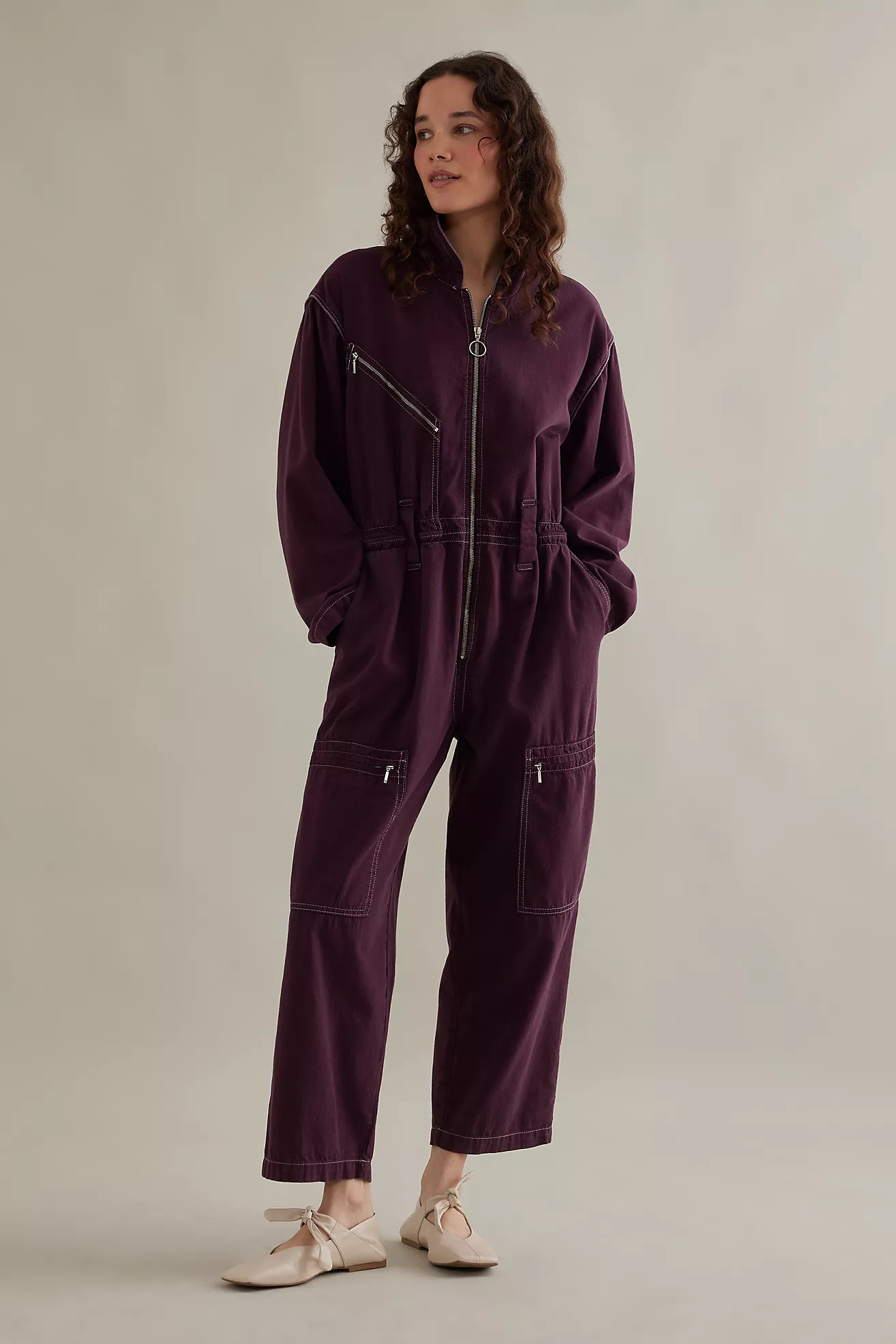 Seventy + Mochi Amelia Slouchy Long-Sleeve Denim Jumpsuit | Anthropologie (UK)