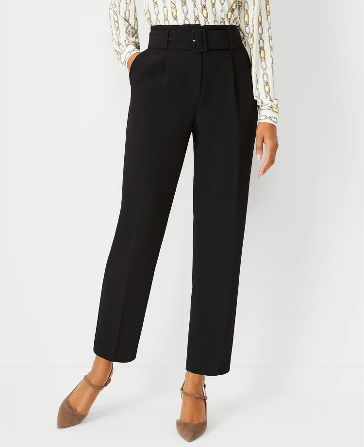 The Belted High Waist Taper Pant | Ann Taylor (US)