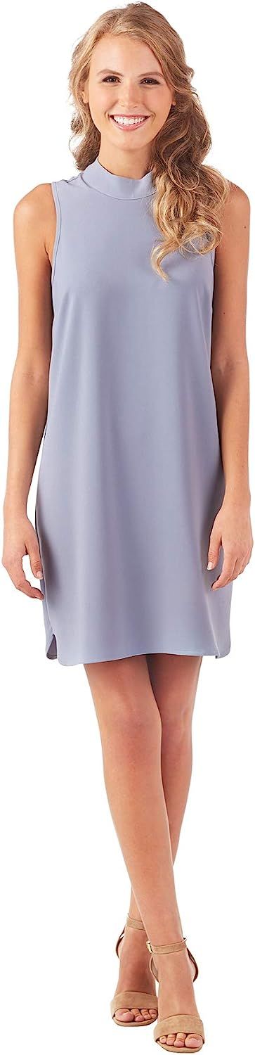 Mud Pie Women's Fashion Blue Polyester Spandex Jade Shift Dress in Stonewash | Amazon (US)