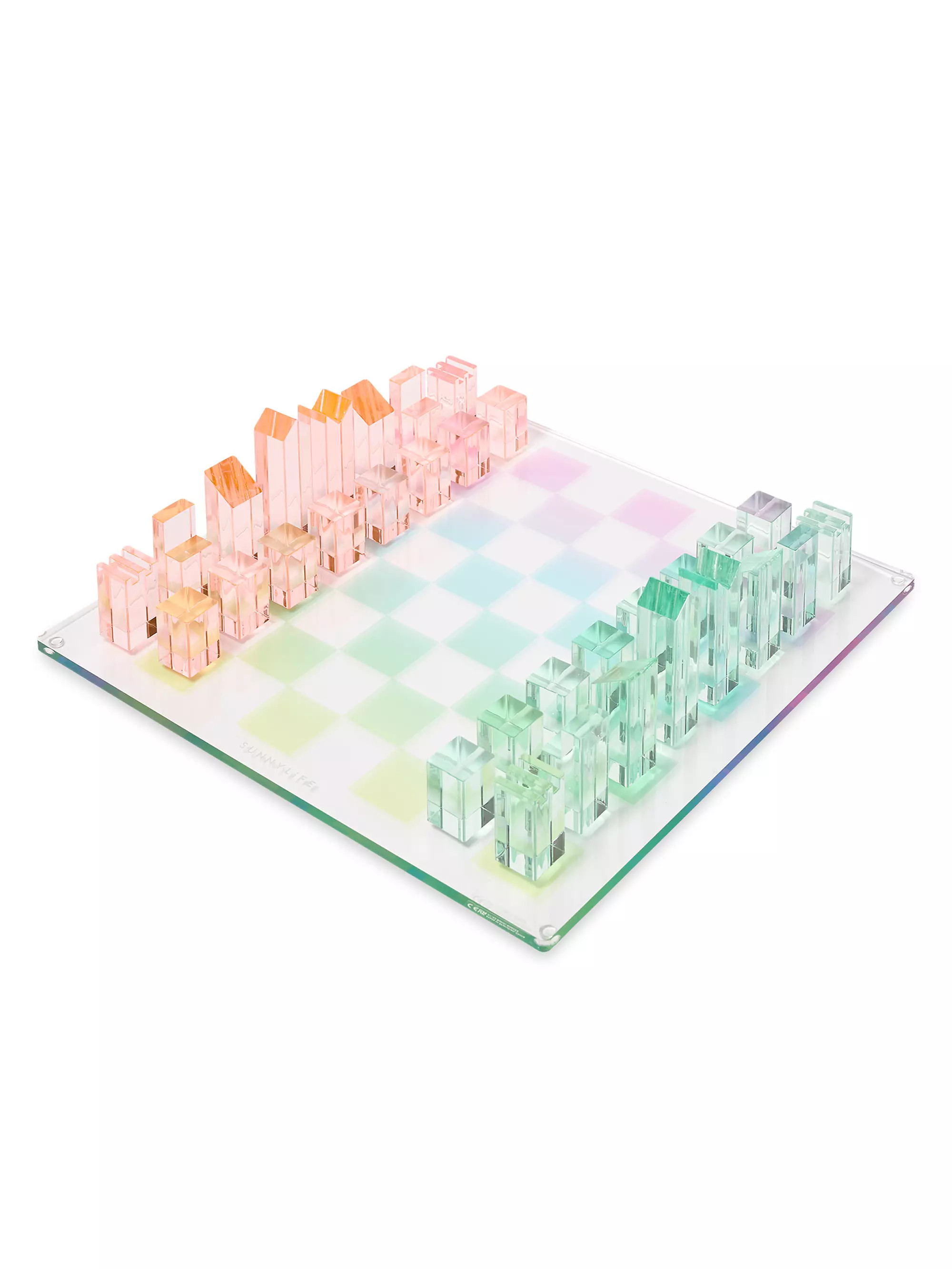 Game On Lucite Aurora Chess & Checkers Set | Saks Fifth Avenue