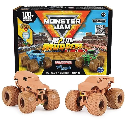Monster Jam, Mystery Mudders 2-Pack Monster Trucks, Official 1:64 Die-Cast Vehicles, Wash to Reveal (Styles Will Vary), Kids Toys for Boys 3 and Up | Amazon (US)