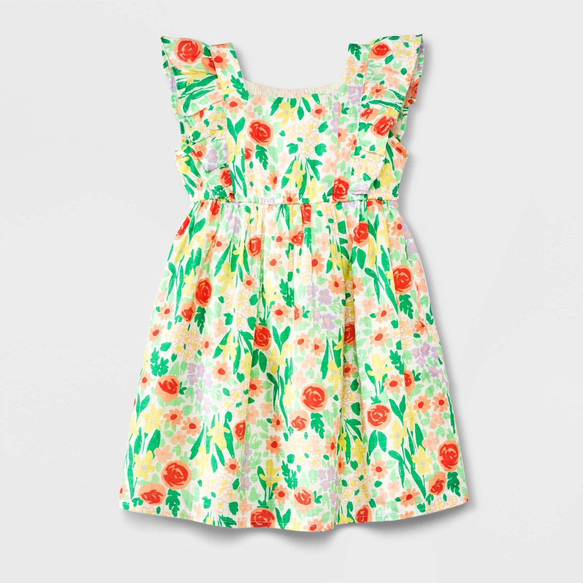Toddler Girls' Adaptive Spring Floral Dress - Cat & Jack™ Cream | Target