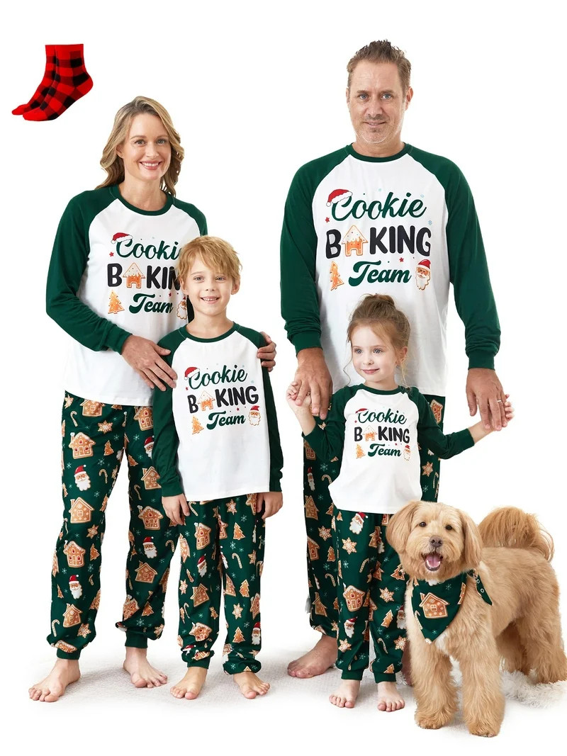 PatPat Christmas Pajamas Family Matching Holiday Sleepwear Raglan Sleeves Gingerbread House Patte... | Walmart (US)