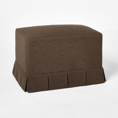 Box Pleat Upholstered Ottoman Brown - Threshold designed with Studio McGee  | eBay | eBay US