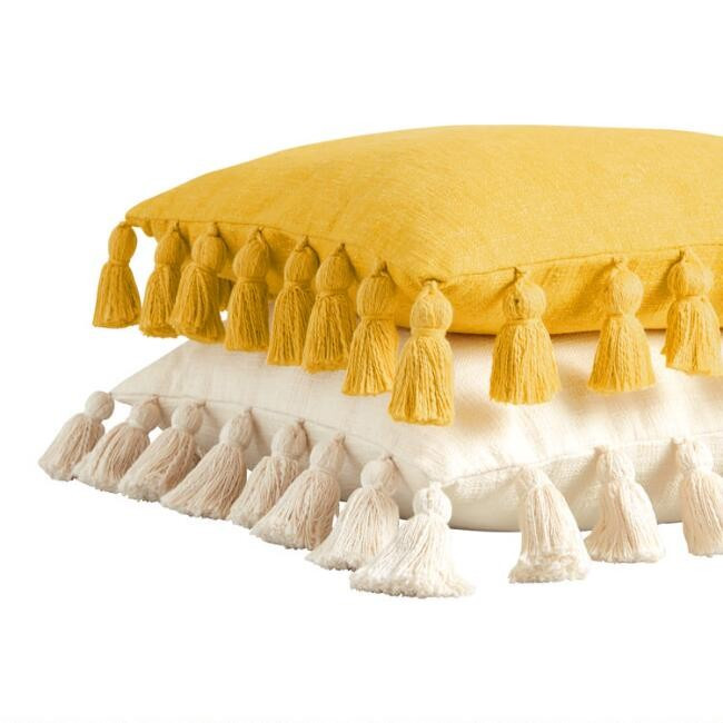 Four Sided Tassel Throw Pillow | World Market