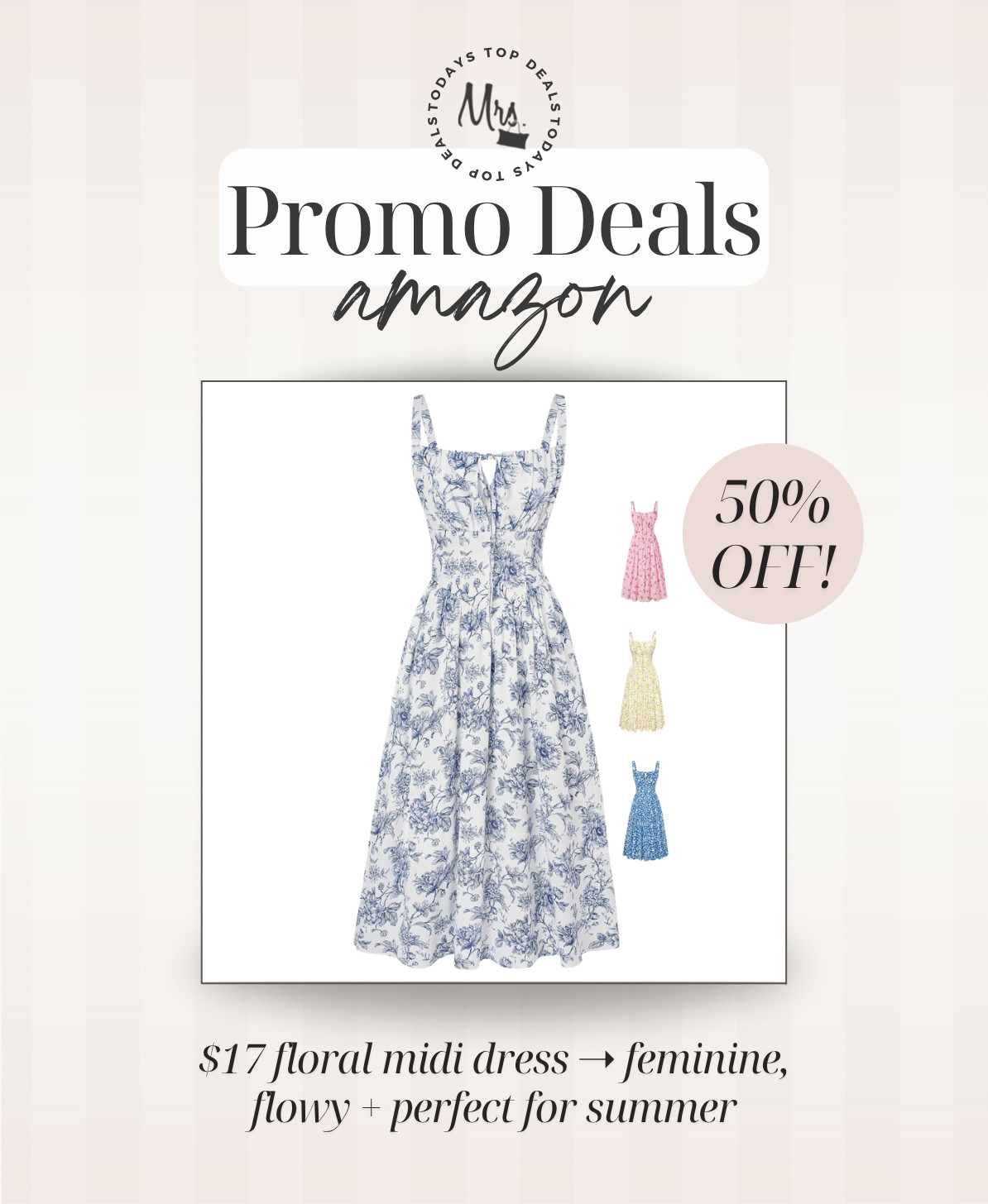 $17 floral midi dress ➝ feminine, flowy + perfect for summer 

 #LTKgrwm #LTKootd #LTKSaleAlert