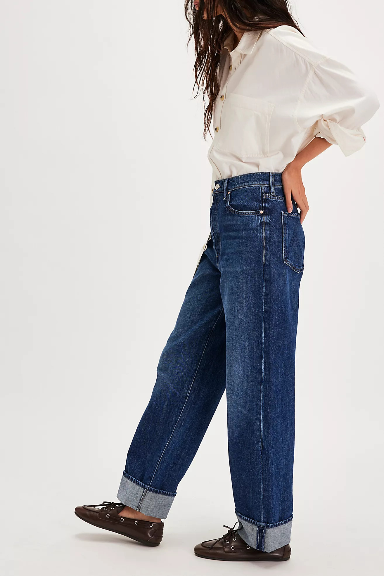 MOTHER The Spitfire Nerdy Cuff Jeans | Free People (Global - UK&FR Excluded)