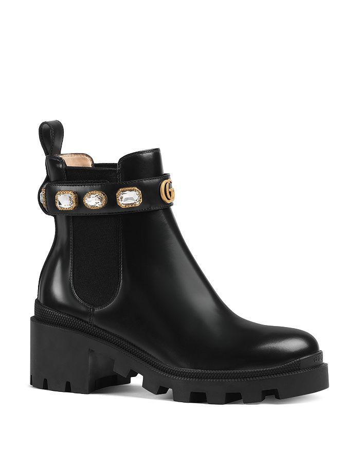 Gucci Women's Trip Leather Ankle Boots with Crystal Belt Back to Results -  Shoes - Bloomingdale'... | Bloomingdale's (US)